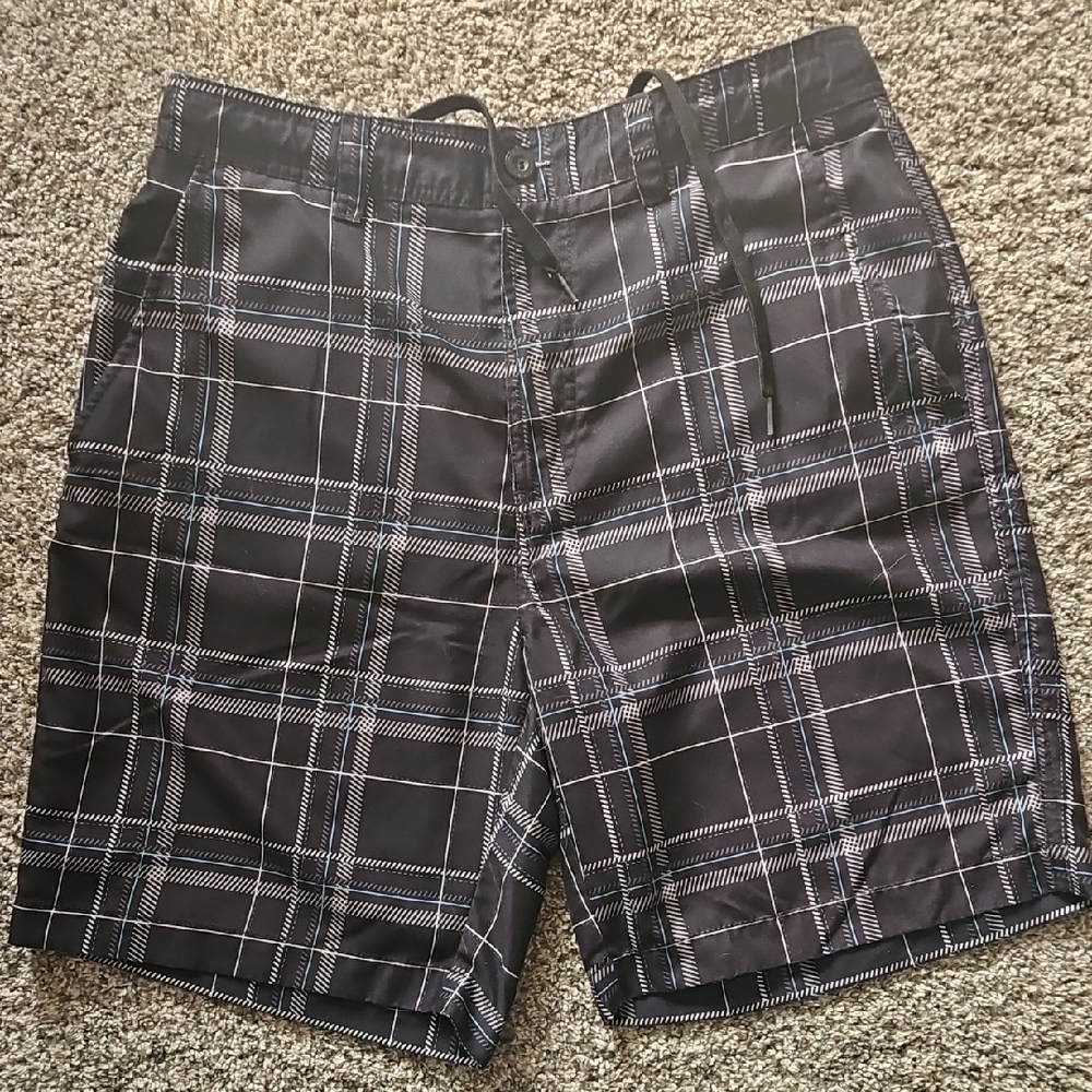 Black and White Plaid swim shorts
